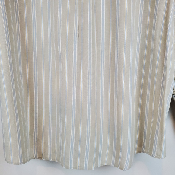 Vintage LL Bean Brown Blue Striped Long Sleeve Button Down Shirt Size XL Mens - Picture 12 of 15